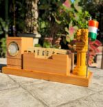 Wooden Pen Stand with Calendar Clock, Pillar Design Indian Flag Desk Organizer, Elegant Office Decor Gift for Professionals, Home Study Daily Utility Trending Desktop Accessory - Image 4