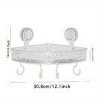 SHALVI Corner Shelf for Bathroom Wall | Bathroom Corner Shelf | Bathroom Organiser Without Drill | Transparent Plastic Wall Mounted Self Adhesive & Suction Storage Shelf (Pack of 2) - Image 2