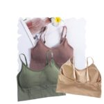 Acnos 7 Colors Women Cotton Padded Wire Free Sports Bra Fitness Yoga and Gymwear Fashionable Lifestyle Outdoor Life Free Size Pack of 3 Size 28-32 - Image 17