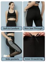 BLINKIN Stretchable Gym Pants for Women Workout : The Ultimate Yoga Pants | Workout Lowers | Gym Track Pants for Woman with Mesh Insert & Side Pockets (1869) - Image 18