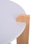 Modern Round Side Table, Home Decor for Living Room, Bed Side Tables for Bed Room, stools for Home, Furniture for Home, 2-Tier White Shelves, 30 x 30 x 40 cm - Image 7