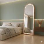 Luxe Aura LED Arched Mirror Wall Mount | 5mm High-Definition Glass | 3-Color Smart Touch Light (White, Warm, Soft Yellow) (Rose Gold) - Image 3