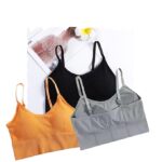 Acnos 7 Colors Women Cotton Padded Wire Free Sports Bra Fitness Yoga and Gymwear Fashionable Lifestyle Outdoor Life Free Size Pack of 3 Size 28-32 - Image 13