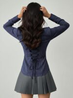 Solid Front Button Long Sleeve Casual Shirt for Women' & Girl's - Image 2