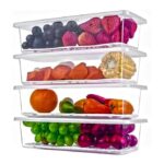 Fridge Storage Boxes - Set Of 6 With Drain Tray, Stackable Plastic Container | 1.5l Capacity, Transparent Grey, Ideal As Fridge Storage Containers, kitchen food storage container for home - Image 7