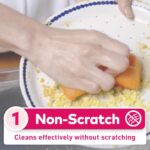 Scotch-Brite Scrub Dots Non-Scratch Sponge, Suitable for Ceramics and Non-Stick Ware, rinses Clean and Stays Odor Free (2 Pieces) - Image 4