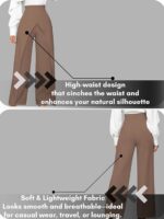 GRECIILOOKS Trousers for Woman | Womens High Rise High Waist Flared Korean Style | Formal Pant for Women Office Wear| Track Pants for Womans Elegant for College & Events (Available in Plus Size) - Image 4