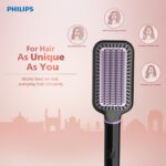 Philips India's No.1 Hair Styling Brand -Hair Straightener Brush, Naturally Straight in 5 Mins,5X Less Frizz,SilkProtect Keratin Tech,Triple Bristle Fast 50s Heatup,Scalp Protect,For Indian Hair,BHH880 - Image 3
