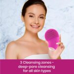 iGRiD Facial Cleansing Massager, Smart Facial Cleansing Device with Silicone Brush & Anti-Aging Massager - Waterproof Lift, Firm, and Tone Skin on Face and Body - Image 3