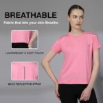 CHKOKKO Womens Active Sportswear Breathable Lightweight Half Sleeve Quick Dry Gym T Shirt Round Crew Neck Regular Fit for Workout Yoga Fitness - Image 14