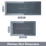2 Pcs Kitchen Mats Set – Waterproof Memory Foam Anti-Fatigue Mat Non-Slip Rug for Kitchen, Sink, Laundry & Home Office – 120x40 cm + 40x60 cm (Cooking Time Design) - Image 2