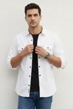 DEELMO Men’s Stylish Cotton Blend Casual Shirt || Full Sleeve Button-Down Shirt with Dual Flap Pockets || Comfortable Breathable Fabric || Perfect for Casual Office and Outing Wear - Image 16