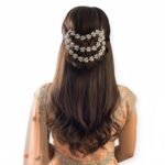 Imaashi Rhinestone Kundan Work Wedding Tiara Headband Bridal Headpiece Hair Chain for Party Hair Accessories for Girls Women (White) - Image 3
