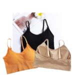 Acnos 7 Colors Women Cotton Padded Wire Free Sports Bra Fitness Yoga and Gymwear Fashionable Lifestyle Outdoor Life Free Size Pack of 3 Size 28-32 - Image 12