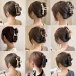 Large Hair Claw Clips Set, Matte Finish, Flower Design, Neutral Colors, 5 Pieces - Image 5