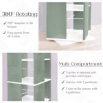 ABOUT SPACE Rotating Book Shelf for Home Library - 5 Tier 360° Book Rack | DIY Wooden Book Stand with Partition & Bottom Turnplate for Office, Livingroom, Bedroom (White - L 38 x B 38 x H 150 cm) - Image 4