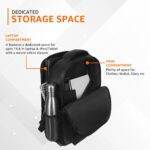 Amazon Basics Leather Laptop Backpack (15.6 Inch) | Water Resistant | Large Storage Compartments | Breathable Shoulder Straps | for Office, Travel or College (Black) - Image 5