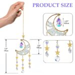 HASTHIP® Sparkling Opal Moon Charm for Home Decor 16.5 inches Decorative White Opal Acrylic Crescent Hanging Charm Auspicious Home Gift Wall Hangings Car Charm - Image 2