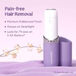 CARESMITH Bloom Facial Shaver | Women's Face Hair Remover | Upper Lip, Chin & Cheeks | Hypoallergenic Blades | 1 AA Battery Included, Purple - Image 2