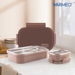 WARMEO MICROMATE Microwave-Safe Stainless Steel Lunch Box, Bpa Free, Perfect for Office, School, Travelling, Combo(800ml+150 ml),Green - Image 12