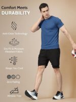 CHKOKKO Men Polyester Solid Quick Dry Half Sleeve Regular Fit Round Crew Neck Active Sportswear Gym T-Shirt for Workout Training Running and Fitness Activities - Image 19