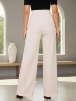 GRECIILOOKS Trousers for Woman | Womens High Rise High Waist Flared Korean Style | Formal Pant for Women Office Wear| Track Pants for Womans Elegant for College & Events (Available in Plus Size) - Image 14