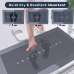 2 Pcs Kitchen Mats Set – Waterproof Memory Foam Anti-Fatigue Mat Non-Slip Rug for Kitchen, Sink, Laundry & Home Office – 120x40 cm + 40x60 cm (Cooking Time Design) - Image 5