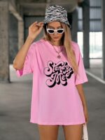 London Hills Women's Cotton Oversized Fit Printed Round Neck Oversized T-Shirt | Loose Fit Drop Shoulder T-Shirt Pack of 3 - Image 2