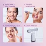 CARESMITH Bloom Facial Shaver | Women's Face Hair Remover | Upper Lip, Chin & Cheeks | Hypoallergenic Blades | 1 AA Battery Included, Purple - Image 7