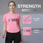 CHKOKKO Womens Stylish Activewear Quick Dry Lightweight Breathable Printed Round Neck Half Sleeve Regular Fit Gym T Shirt for Sports Yoga and Training - Image 3