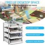 Cortina 4-Tier File Organizer, Premium Polystyrene Desk Rack, Foldable Document Holder with Dividers - Space-Saving Office & Home Paper Storage, Cloth organiser (Grey) - Image 6