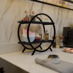 Kitchen Storage Organizer Premium 2 Tier Circular Countertop Organizer Rack ||Multishelf Storage Stand for Kitchen, Bathroom or Dressing table| Spice Shelf/Spice Rack Wooden (GOLDEN WHITE) - Image 6