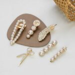Annacreations 11 Pcs Korean Fashion Style Pearl Rhinestone Metal Hair Clips Hair Pin Stylish Hair Accessories Jewellery For Women's And Girls - Image 2