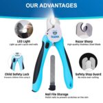HANK LED Dog Nail Trimmer - Extra Sharp Stainless Steel Blade - Illuminates Light for Nails Bloodline - Avoid Over Cutting - Pet Nail Cutter for Small Medium Large Breed (LED Model) - Image 3