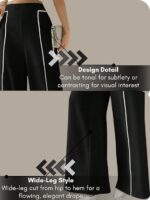 GRECIILOOKS Trousers for Woman | Womens High Rise High Waist Flared Korean Style | Formal Pant for Women Office Wear| Track Pants for Womans Elegant for College & Events (Available in Plus Size) - Image 11