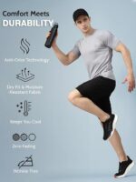 CHKOKKO Men Polyester Solid Quick Dry Half Sleeve Regular Fit Round Crew Neck Active Sportswear Gym T-Shirt for Workout Training Running and Fitness Activities - Image 35