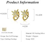 Simple CZ Star Cuff Wrap Earrings Cute Snowflake Crystal Twinkle Helix Cartilage Clip on Earrings Non Piercing Cartilage Earrings Hexagram ear cuff - Image 2