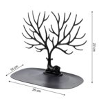 Oblivion Plastic Deer/Antlers Jewelry Holder Deer Tree | Creative Sika Deer Tree Tray Display Stand Holder (Black) - Image 2