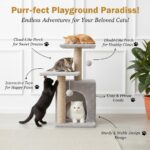 Cat Tree Indoor Climbing Activity Tower with Scratching Posts | Cat-02-Grey | 30x40x66 cm - Image 2