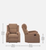 Sleepyhead RX6 - Single Seater Suede Fabric Recliner (Mocha Brown) |3 Modes of Comfort |High Back Rest for Extra Neck & Lumbar Support | Premium Pocket Springs for Plush Feeling - Image 3