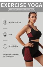 SKGREEN Combo Pack of Sports Bra & Shorts Gym Workout Set for Women Wire Free Padded Sports Bra with High Waist Shorts for Great Comfort Athleisure Yoga Wear - Image 4