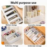 Multipurpose Plastic Storage Box and Organiser for Drawers, Kitchen, Bathroom & Desk | Slim Organizer Bins for Stationery, Makeup, Toys & More | Storage Organiser Pack of 4(26.5x10x9 cm) - Image 5