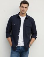 DEELMO Men’s Stylish Cotton Blend Casual Shirt || Full Sleeve Button-Down Shirt with Dual Flap Pockets || Comfortable Breathable Fabric || Perfect for Casual Office and Outing Wear - Image 14