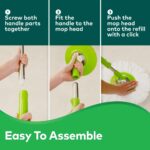 Scotch-Brite Twin Bucket Spin Mop with Easy Wring & Rinse System, 360° Adjustable Handle, High Absorbency Microfiber for Deep Cleaning on All Floor Types, 1 Extra Refill (Green) - Image 7