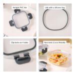 Nestasia Glass Transparent Lunch Box for Women & Men Set of 2 (300ml), Borosilicate Tiffiin Containers, Microwave and Dishwasher Safe, Airtight and Leak-Proof with Safety Lock - Image 5