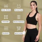 CHKOKKO Women's Blended Padded Non-Wired Sports Bra - Image 4