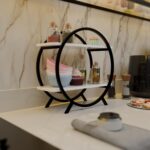 Kitchen Storage Organizer Premium 2 Tier Circular Countertop Organizer Rack ||Multishelf Storage Stand for Kitchen, Bathroom or Dressing table| Spice Shelf/Spice Rack Wooden (GOLDEN WHITE) - Image 9