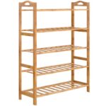 5-Tier Foldable Bamboo Wooden Shoe Racks | Collapsible Multipurpose Rack for Storage Entryway Furniture Rack | Shelf Organizer for Home and Kitchen | Slipper Stand Chappal Storage Organizer - Image 3