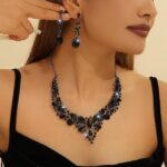 Shining Diva Fashion Latest Stylish Design Fancy Crystal Necklace Jewellery Set for Women | Trendy Celebrity Inspired Jewellery - Image 2