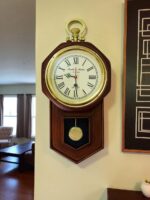 The Antique Attraction-Vintage Wooden Pendulum Wall Clock with Roman Numerals - Image 2